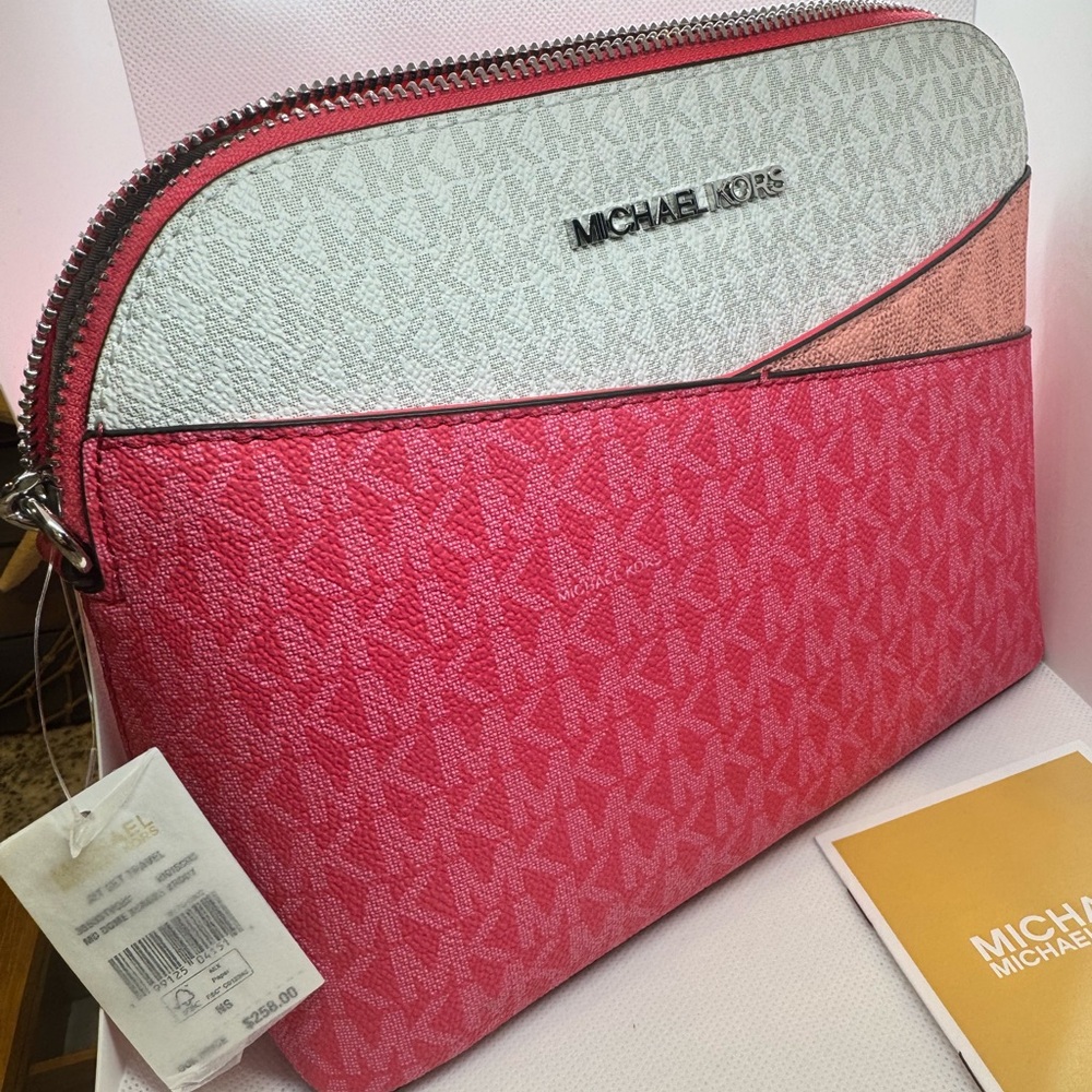 Michael Kors Pink and White Crossbody Bag